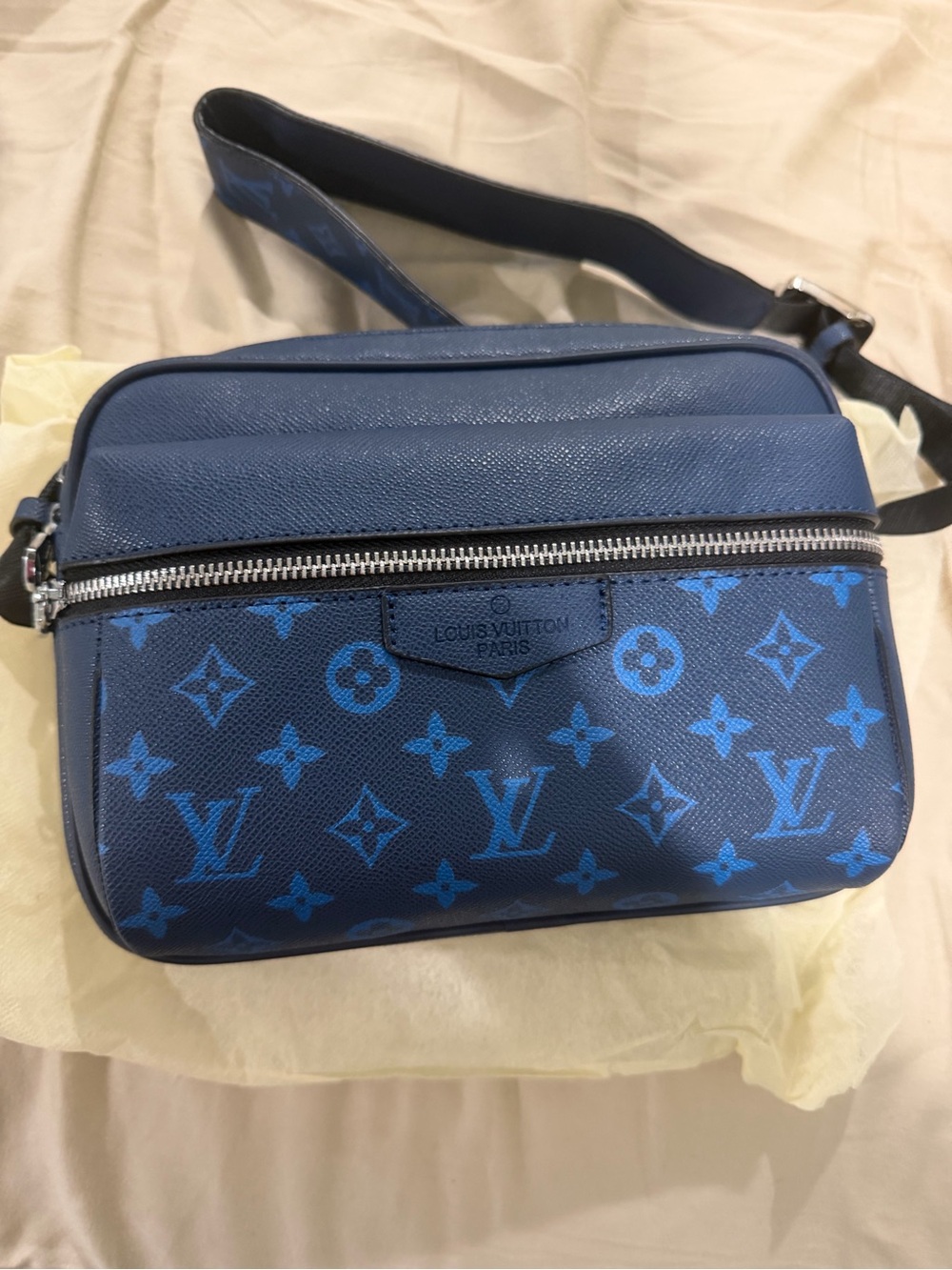 Blue initial purse